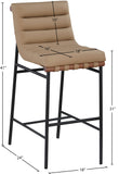 Burke Vegan Leather Bar Stool - Contemporary Design with Matte Black Frame and Walnut Wood Accent