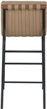 Burke Vegan Leather Bar Stool - Contemporary Design with Matte Black Frame and Walnut Wood Accent