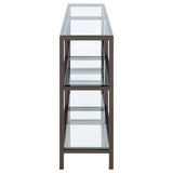 Kate 55-inch 4-shelf Console Bookcases Black Nickel