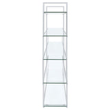 Elmer 63-inch 5-shelf Bookshelf Clear and Chrome