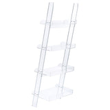 Amaturo 72-inch 4-shelf Acrylic Ladder Bookshelf Clear