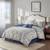 Wholesale Spring Floral Blue 6-Piece Comforter/5-Piece Duvet Set