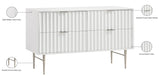 Modernist Engineered Wood Dresser with Sculptural Design and Gold Accents for Chic Interiors
