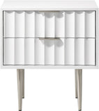 Modernist Night Stand – Industrial Style with Sculptural Design, Gold Accents, and Chic Finish