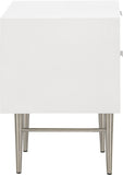Modernist Night Stand – Industrial Style with Sculptural Design, Gold Accents, and Chic Finish