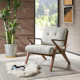 Modern Mid-Century Wood Lounge Chair, Light Grey *