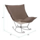 Scroll Puff Rocker Titanium- Barbet Chocolate/Natural