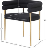 Brielle Iron Contemporary Dining Chair Set - Elegant Design with Gold Frame and Boucle Comfort