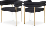 Brielle Iron Contemporary Dining Chair Set - Elegant Design with Gold Frame and Boucle Comfort