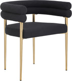 Brielle Iron Contemporary Dining Chair Set - Elegant Design with Gold Frame and Boucle Comfort