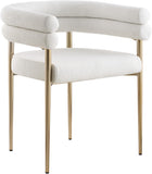 Brielle Iron Contemporary Dining Chair Set - Elegant Design with Gold Frame and Boucle Comfort