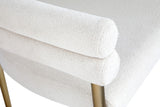 Brielle Iron Contemporary Dining Chair Set - Elegant Design with Gold Frame and Boucle Comfort