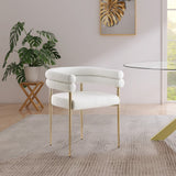 Brielle Iron Contemporary Dining Chair Set - Elegant Design with Gold Frame and Boucle Comfort