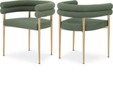 Brielle Iron Contemporary Dining Chair Set - Elegant Design with Gold Frame and Boucle Comfort