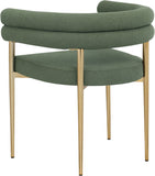 Brielle Iron Contemporary Dining Chair Set - Elegant Design with Gold Frame and Boucle Comfort