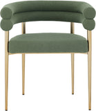 Brielle Iron Contemporary Dining Chair Set - Elegant Design with Gold Frame and Boucle Comfort