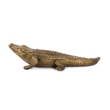 Antiqued Gold Crocodile Sculpture