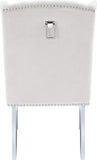 Suri Velvet Dining Chairs - Elegant High Back Design with Chrome Nailheads and Timeless Wood Legs