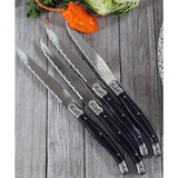French Home Laguiole Steak Knives, Set of 4, Black