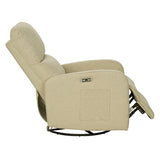 3-in-1 Swivel Glider Power Recliner Chair, Beige *