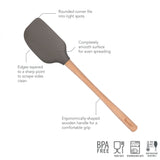 Flex-Core® Silicone and Wood Spatula