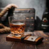 Glass & Coaster & with A Unique Whiskey Glass Slot