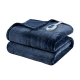 Heated 60x70" Microlight Berber Electric Throw Blanket, Navy