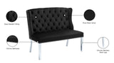 Suri Velvet Bench – Elegant Contemporary Settee with Chrome Legs and Button Tufting for Modern Spaces