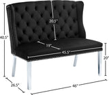 Suri Velvet Bench – Elegant Contemporary Settee with Chrome Legs and Button Tufting for Modern Spaces