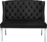 Suri Velvet Bench – Elegant Contemporary Settee with Chrome Legs and Button Tufting for Modern Spaces