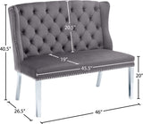 Suri Velvet Bench – Elegant Contemporary Settee with Chrome Legs and Button Tufting for Modern Spaces