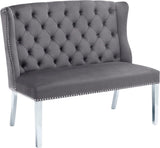 Suri Velvet Bench – Elegant Contemporary Settee with Chrome Legs and Button Tufting for Modern Spaces