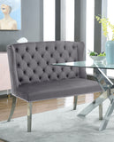 Suri Velvet Bench – Elegant Contemporary Settee with Chrome Legs and Button Tufting for Modern Spaces