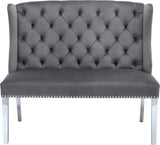 Suri Velvet Bench – Elegant Contemporary Settee with Chrome Legs and Button Tufting for Modern Spaces