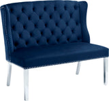 Suri Velvet Bench – Elegant Contemporary Settee with Chrome Legs and Button Tufting for Modern Spaces