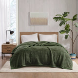 Soft Cozy Winter Cottage Berber Blanket, Green