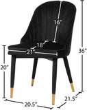 Belle Velvet Dining Chair Set - Luxurious Contemporary Design with Gold-Tipped Legs and Comfort