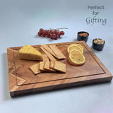 Handmade Acacia Wood Chopping Board – Large Chevron