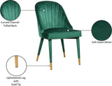 Belle Velvet Dining Chair Set - Luxurious Contemporary Design with Gold-Tipped Legs and Comfort