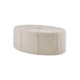 Oval Oversized Ottoman with Tufted Center, Cream *