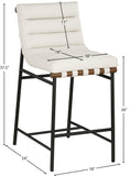 Burke Contemporary Counter Stool - Stylish Vegan Leather, Walnut Wood & Matte Black Frame Design