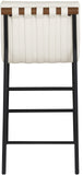 Burke Contemporary Counter Stool - Stylish Vegan Leather, Walnut Wood & Matte Black Frame Design
