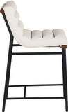 Burke Contemporary Counter Stool - Stylish Vegan Leather, Walnut Wood & Matte Black Frame Design