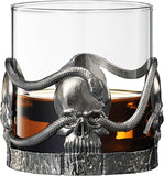 Skull & Snake Pewter Whiskey, Wine, Beer & Water Drinking Glass -12.5oz Set of 2