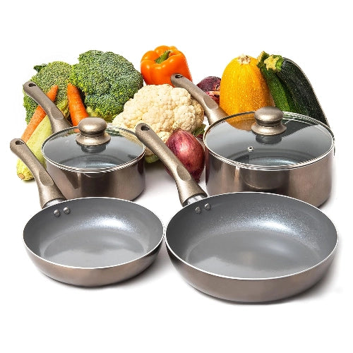 Moss & Stone 6-Piece Dark Grey Nonstick Cookware Set