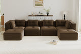 CORDELIA 151" 4-Seater High Armrest Sofa with 2 Ottomans