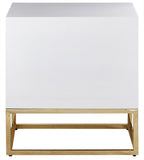 Nova Contemporary Side Table with Gold Stainless Steel Base & Black Lacquer Finish for Chic Style