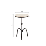 Creame Marble Accent Table with Curved Metal Legs