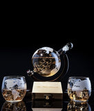 Whiskey & Wine Decanter Globe World Set - 850ml
