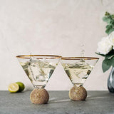 Diamond Studded Martini Glasses Set of 2